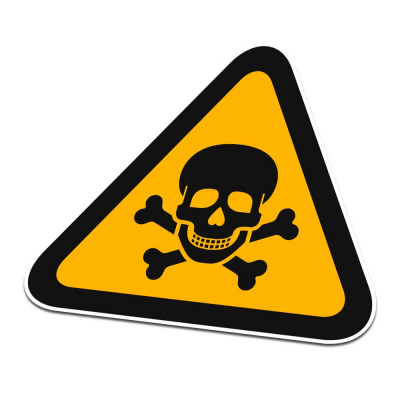 Dodelijk Pictogramsticker Waarschuwing Zwart Oranje - 1