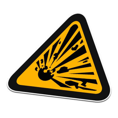 Explosieve Stoffen Pictogramsticker Waarschuwing Zwart Oranje - 1