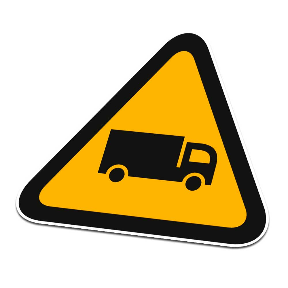 Piktogramm-Aufkleber für große Fahrzeuge, Warnung, Schwarz, Orange – 1