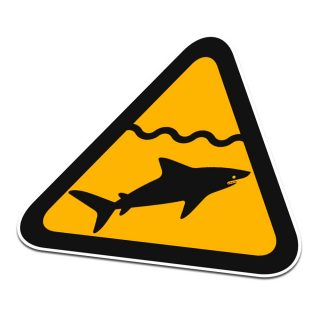 Hai-Symbol-Aufkleber, Warnung, Schwarz, Orange – 1