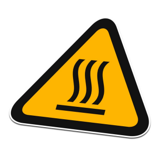 Hot Surface Icon Aufkleber Warnung Schwarz Orange - 1