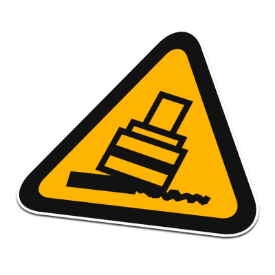 Kantelgevaar Pictogramsticker Waarschuwing Zwart Oranje - 1 Kantelgevaar Pictogramsticker Waarschuwing Zwart Oranje - 1
