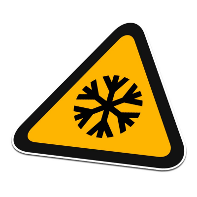 Lage Temperatuur Pictogramsticker Waarschuwing Zwart Oranje - 1 Lage Temperatuur Pictogramsticker Waarschuwing Zwart Oranje - 1