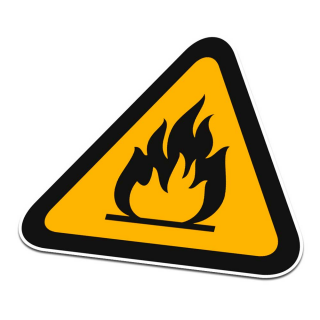 Piktogrammaufkleber „Warnung vor brennbaren Stoffen“ Schwarz Orange - 1