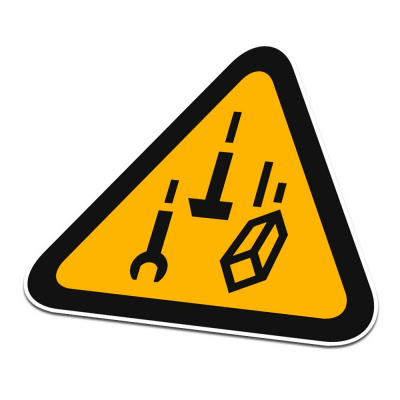 Vallende Objecten Pictogramsticker Waarschuwing Zwart Oranje - 1