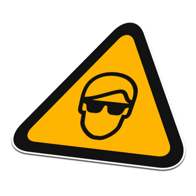 Zonnebril Verplicht Pictogramsticker Waarschuwing Zwart Oranje - 1 Zonnebril Verplicht Pictogramsticker Waarschuwing Zwart Oranje - 1
