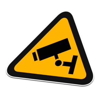 Kameraüberwachung, Symbol, Aufkleber, Warnung, Schwarz, Orange, -, 1