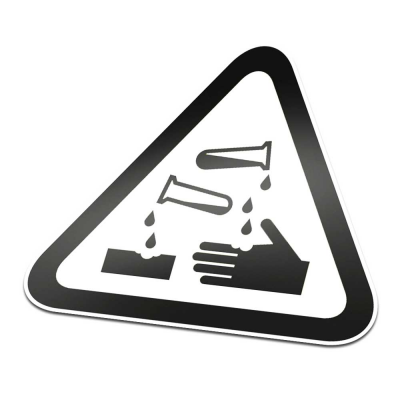 Bijtende Stoffen Pictogramsticker Waarschuwing Zwart Wit - 1 Bijtende Stoffen Pictogramsticker Waarschuwing Zwart Wit - 1