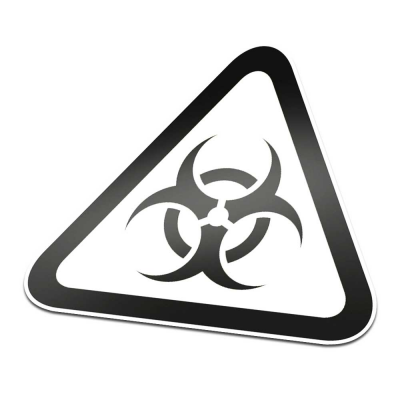 Biologisch Gevaar Pictogramsticker Waarschuwing Zwart Wit - 1