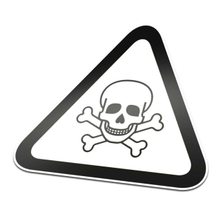 Giftige Substanzen Piktogramm Aufkleber Warnung Schwarz Weiß - 1