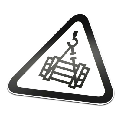 Hangende Lasten Pictogramsticker Waarschuwing Zwart Wit - 1