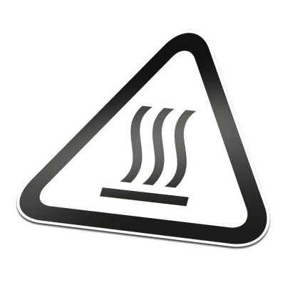 Heet Oppervlak Pictogramsticker Waarschuwing Zwart Wit - 1 Heet Oppervlak Pictogramsticker Waarschuwing Zwart Wit - 1