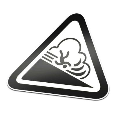 Heuvel Pictogramsticker Waarschuwing Zwart Wit - 1