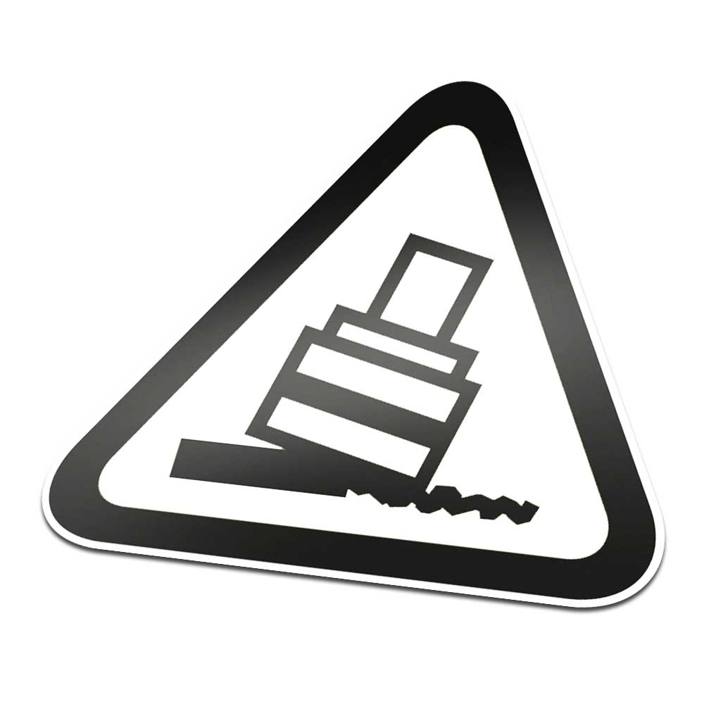 KippgefahrPiktogrammAufkleber Warnung Schwarz Weiß kaufen