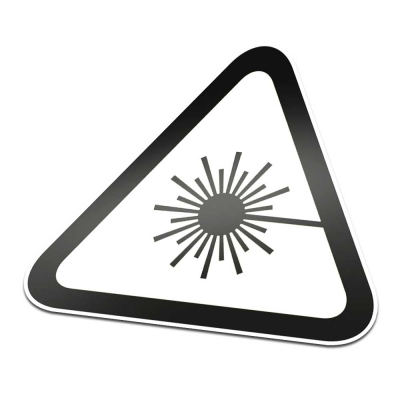 Laserstralen Pictogramsticker Waarschuwing Zwart Wit - 1