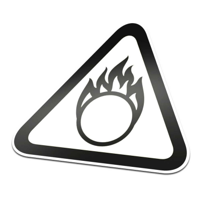 Oxiderende Stoffen Pictogramsticker Waarschuwing Zwart Wit - 1