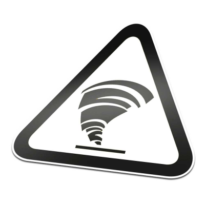 Tornado Pictogramsticker Waarschuwing Zwart Wit - 1 Tornado Pictogramsticker Waarschuwing Zwart Wit - 1
