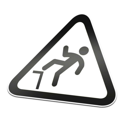 Val Gevaar Pictogramsticker Waarschuwing Zwart Wit - 1 Val Gevaar Pictogramsticker Waarschuwing Zwart Wit - 1