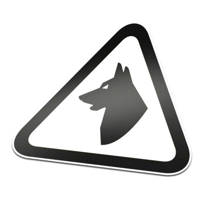 Waakhond Pictogramsticker Waarschuwing Zwart Wit - 1 Waakhond Pictogramsticker Waarschuwing Zwart Wit - 1