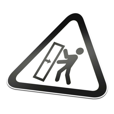 Zwaar Kantelgevaar Pictogramsticker Waarschuwing Zwart Wit - 1 Zwaar Kantelgevaar Pictogramsticker Waarschuwing Zwart Wit - 1