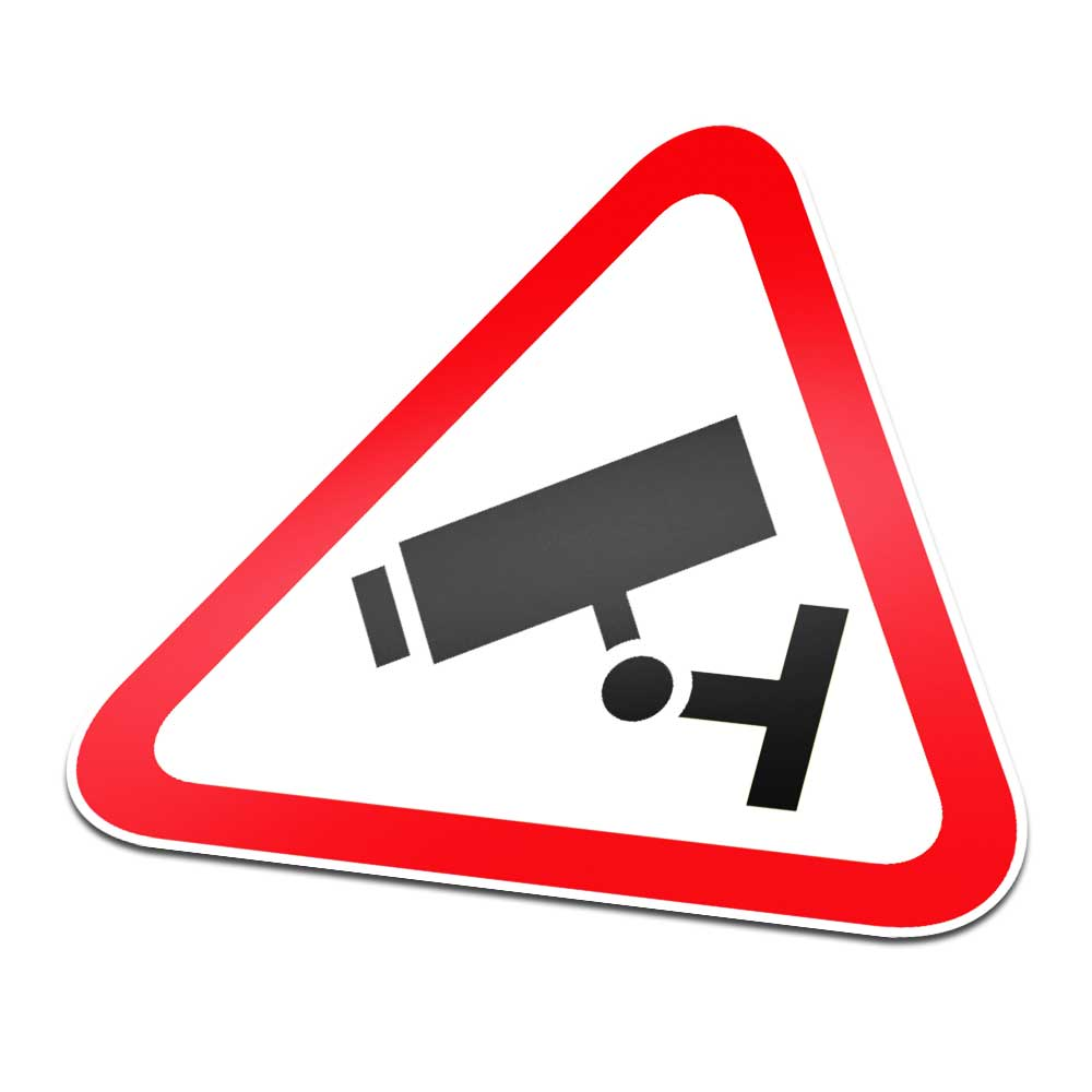 Kameraüberwachung, Symbol, Aufkleber, Warnung, Rot, Weiß - 1