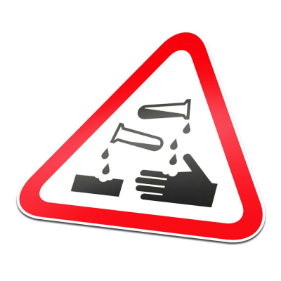 Bijtende Stoffen Pictogramsticker Waarschuwing Rood Wit - 1