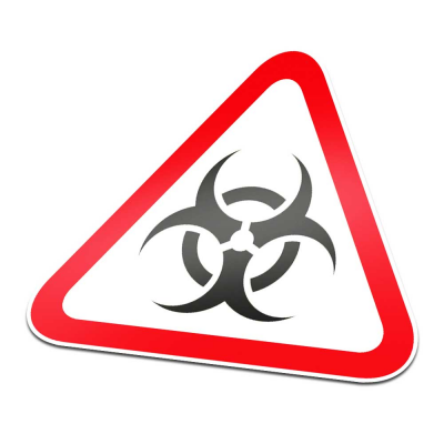 Biologisch Gevaar Pictogramsticker Waarschuwing Rood Wit - 1