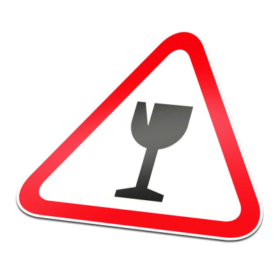 Breekbaar Pictogramsticker Waarschuwing Rood Wit - 1 Breekbaar Pictogramsticker Waarschuwing Rood Wit - 1