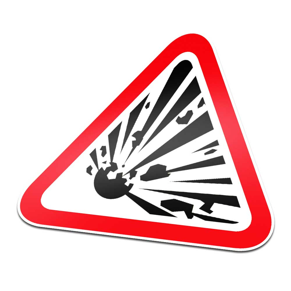 Explosive Stoffe Piktogramm Aufkleber Warnung Rot Weiß - 1