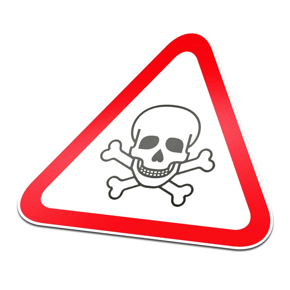 Giftige Substanzen Piktogramm Aufkleber Warnung Rot Weiß - 1
