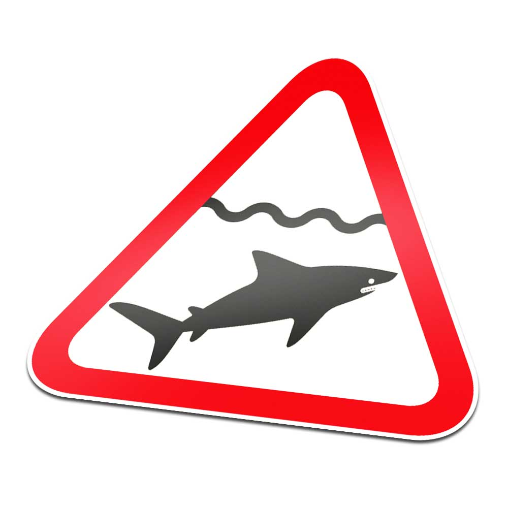 Hai-Symbol-Aufkleber, Warnung, Rot, Weiß – 1