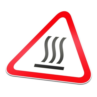 Heet Oppervlak Pictogramsticker Waarschuwing Rood Wit - 1 Heet Oppervlak Pictogramsticker Waarschuwing Rood Wit - 1