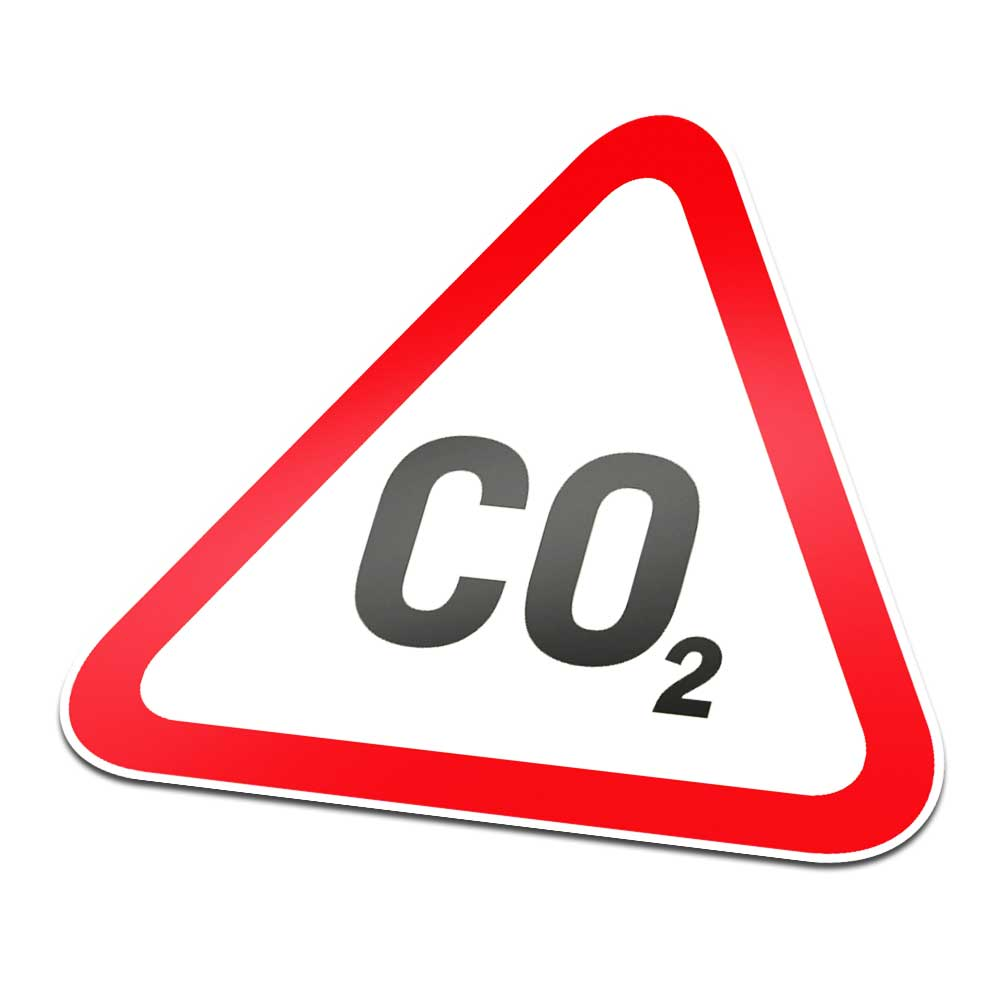 CO2 Pictogramsticker Waarschuwing Rood Wit - 1
