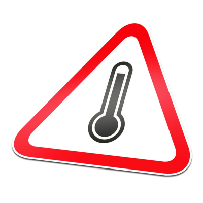 Hoge Temperatuur Pictogramsticker Waarschuwing Rood Wit - 1