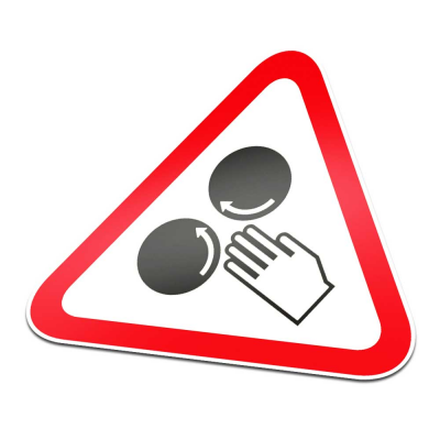 Knelgevaar 1 Pictogramsticker Waarschuwing Rood Wit - 1