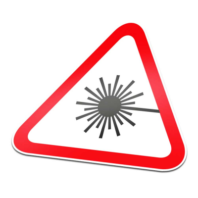 Laserstralen Pictogramsticker Waarschuwing Rood Wit - 1 Laserstralen Pictogramsticker Waarschuwing Rood Wit - 1