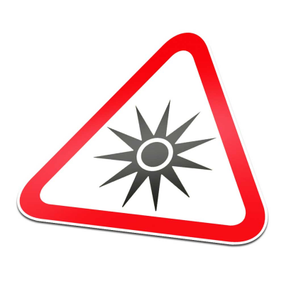 Optische Straling Pictogramsticker Waarschuwing Rood Wit - 1 Optische Straling Pictogramsticker Waarschuwing Rood Wit - 1