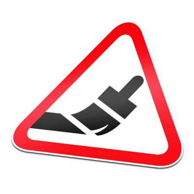 Pas Geschilderd Pictogramsticker Waarschuwing Rood Wit - 1