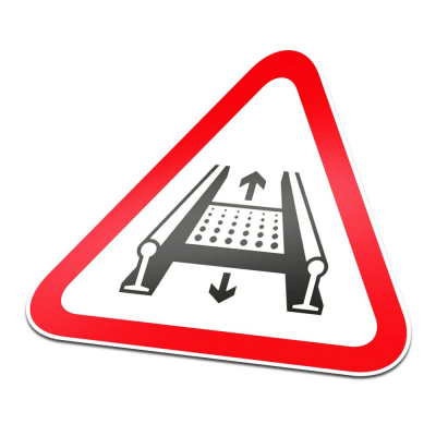 Schuivende Onderdelen Pictogramsticker Waarschuwing Rood Wit - 1 Schuivende Onderdelen Pictogramsticker Waarschuwing Rood Wit - 1