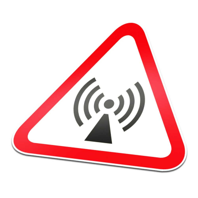 Straling Pictogramsticker Waarschuwing Rood Wit - 1 Straling Pictogramsticker Waarschuwing Rood Wit - 1