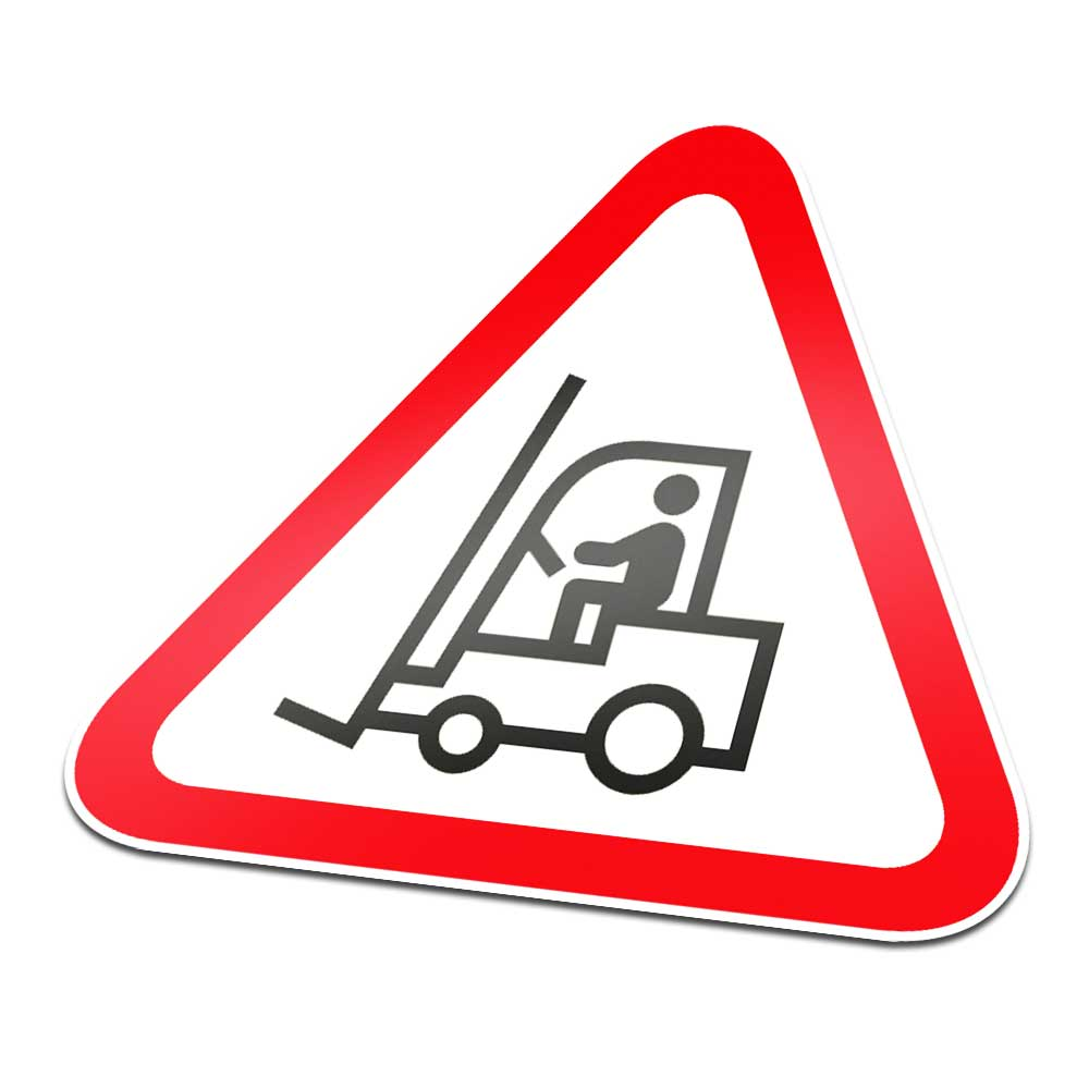 Transportvoertuigen Pictogramsticker Waarschuwing Rood Wit - 1