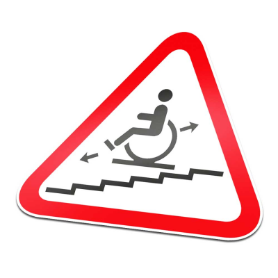 Traplift Pictogramsticker Waarschuwing Rood Wit - 1 Traplift Pictogramsticker Waarschuwing Rood Wit - 1