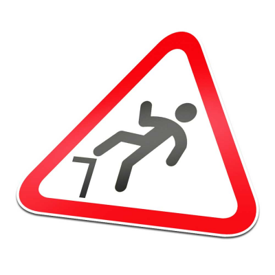 Val Gevaar Pictogramsticker Waarschuwing Rood Wit - 1