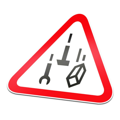 Vallende Objecten Pictogramsticker Waarschuwing Rood Wit - 1 Vallende Objecten Pictogramsticker Waarschuwing Rood Wit - 1