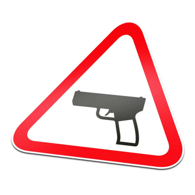 Vuurwapens Pictogramsticker Waarschuwing Rood Wit - 1