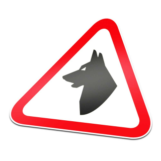 Watchdog-Symbolaufkleber Warnung Rot Weiß - 1