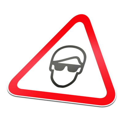 Zonnebril Verplicht Pictogramsticker Waarschuwing Rood Wit - 1