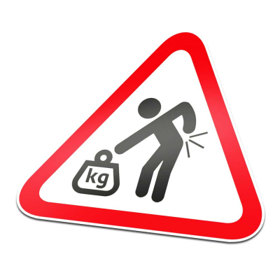 Zwaar Pictogramsticker Waarschuwing Rood Wit - 1 Zwaar Pictogramsticker Waarschuwing Rood Wit - 1