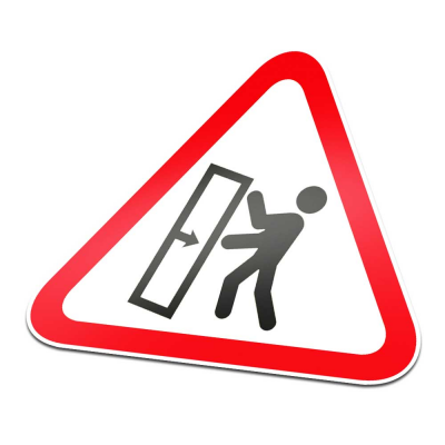 Zwaar Kantelgevaar Pictogramsticker Waarschuwing Rood Wit - 1 Zwaar Kantelgevaar Pictogramsticker Waarschuwing Rood Wit - 1