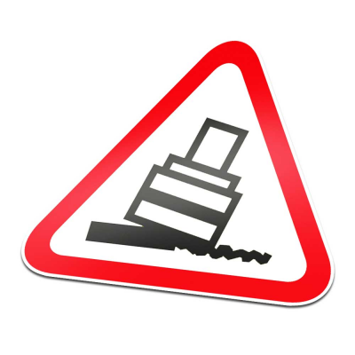 Kantelgevaar Pictogramsticker Waarschuwing Rood Wit - 1